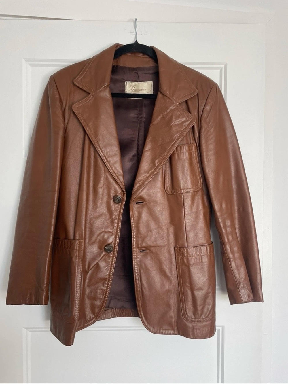 Vintage Leather Blazer Jacket - Beaudoin Atelier cuir Acton